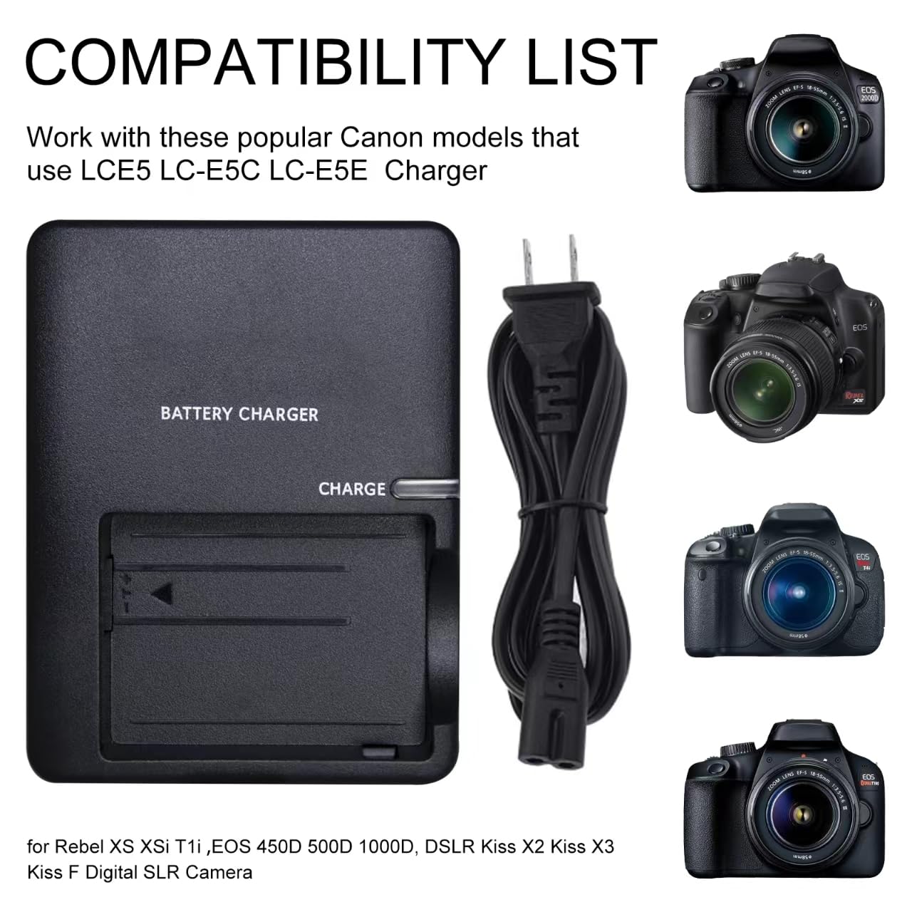 Amazon.com: Contwey LP-E5 Quick Charger for Canon Battery: LCE5 LC
